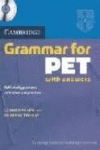 CAMBRIDGE GRAMMAR FOR PET BOOK WITH ANSWERS AND AUDIO CD