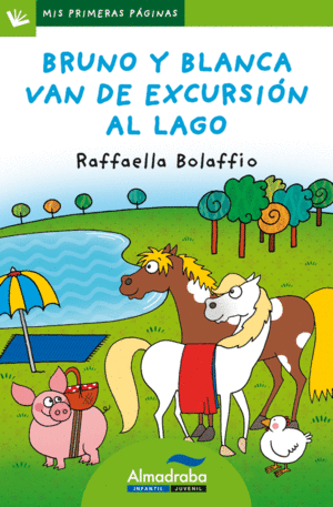 BRUNO Y BLANCA VAN DE EXCURSIN AL LAGO (LETRA DE PALO)