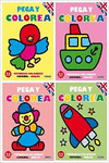 PEGA Y COLOREA PRIMERAS PALABRAS ESPA�OL - INGL�S (4 T�TULOS)