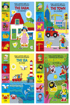 JUEGO Y APRENDO INGLS CON PEGATINAS REUTILIZABLES (4 TTULOS)