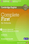 COMPLETE FIRST FOR SCHOOLS FOR SPANISH SPEAKERS TEACHER'S BOOK WITH TEACHER'S RE