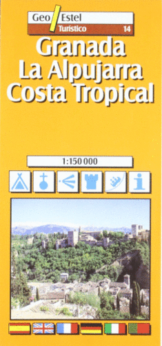 GRANADA / LA ALPUJARRA / COSTA TROPICAL, 1:150 000 / 1 CM = 1,5 KM