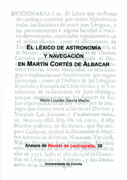 EL LXICO DE ASTRONOMA Y NAVEGACIN EN MARTN CORTS DE ALBACAR
