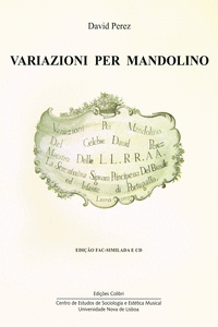 VARIAZIONI PER MANDOLINO - (INCLUI GRAVA��O EM CD �UDIO INTERPRETADA POR JOS� GR