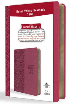 BIBLIA REINA VALERA REVISADA 1960 LETRA S�PER GIGANTE, S�MIL PIEL FUCSIA ROSADA